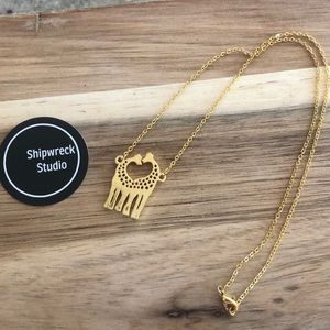Gold Plated Giraffe Necklace NEW